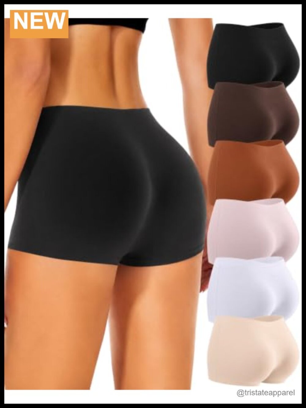 Women's Seamless Boy Shorts Underwear Soft Stretch No Show Panties 6 Pack
